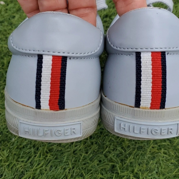 Hillfiger Womens Twlinzer Grey Lace Up Leather Sole Sneakers - Picture 4 of 11